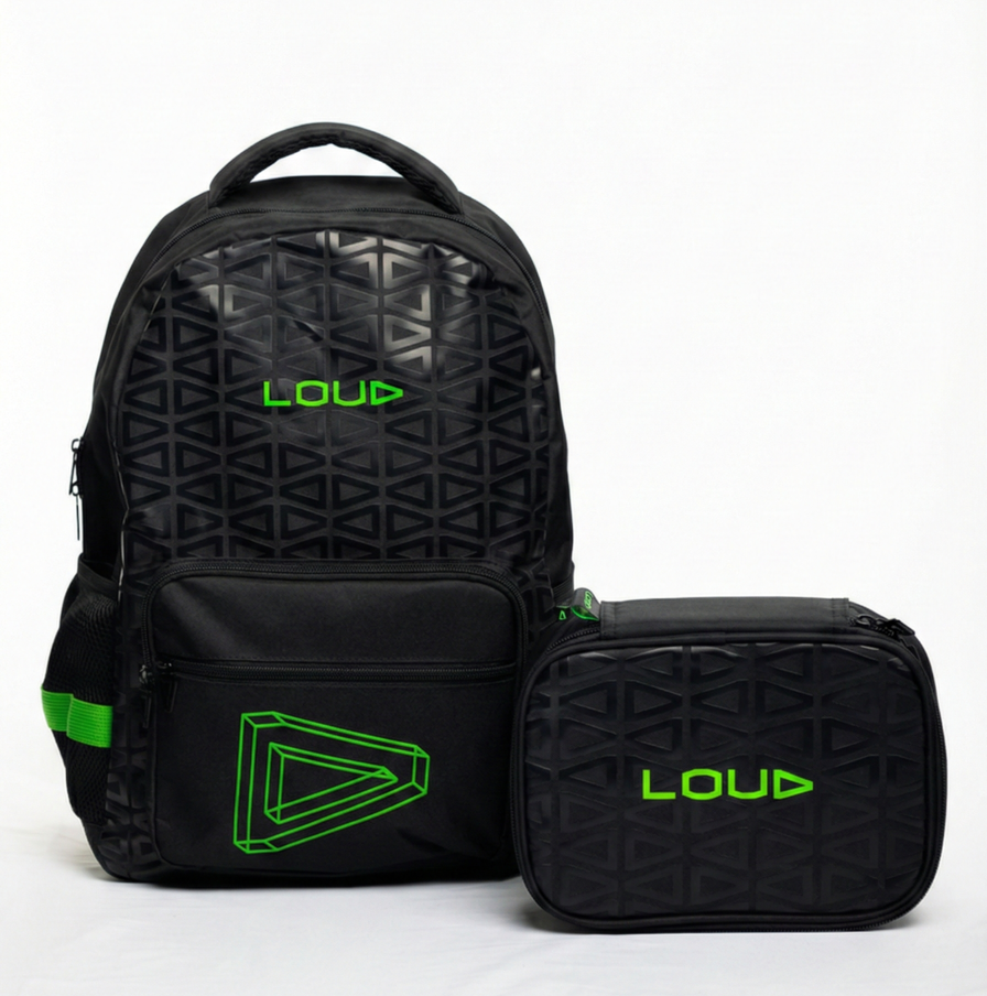 BLACK OUT「ブラックアウト」 LD-BOX1.2 Combo Preto 2 - Mochila de costas preta e estojo preto
