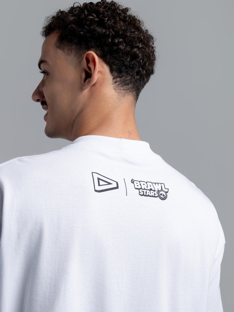 Camiseta Oversized Branca Loud X Brawl Stars