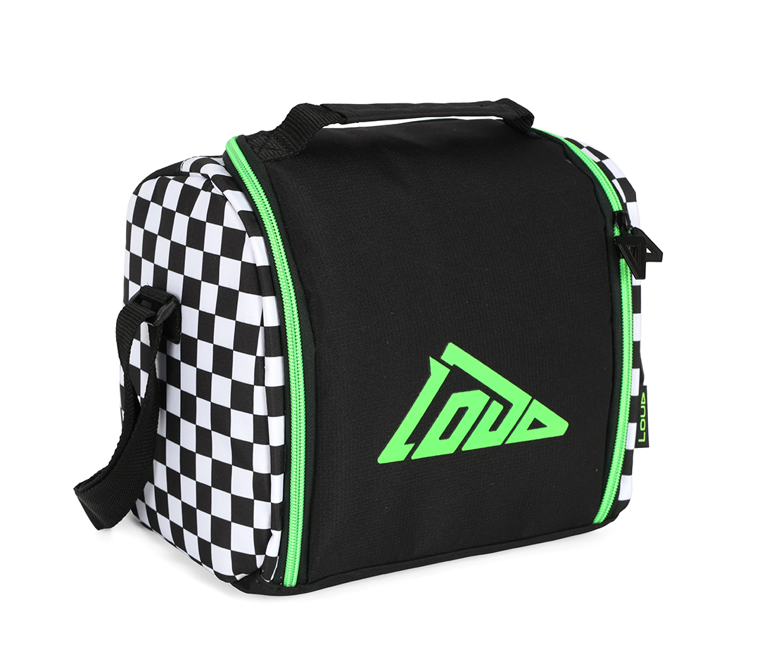 Lancheira xadrex preto e branco